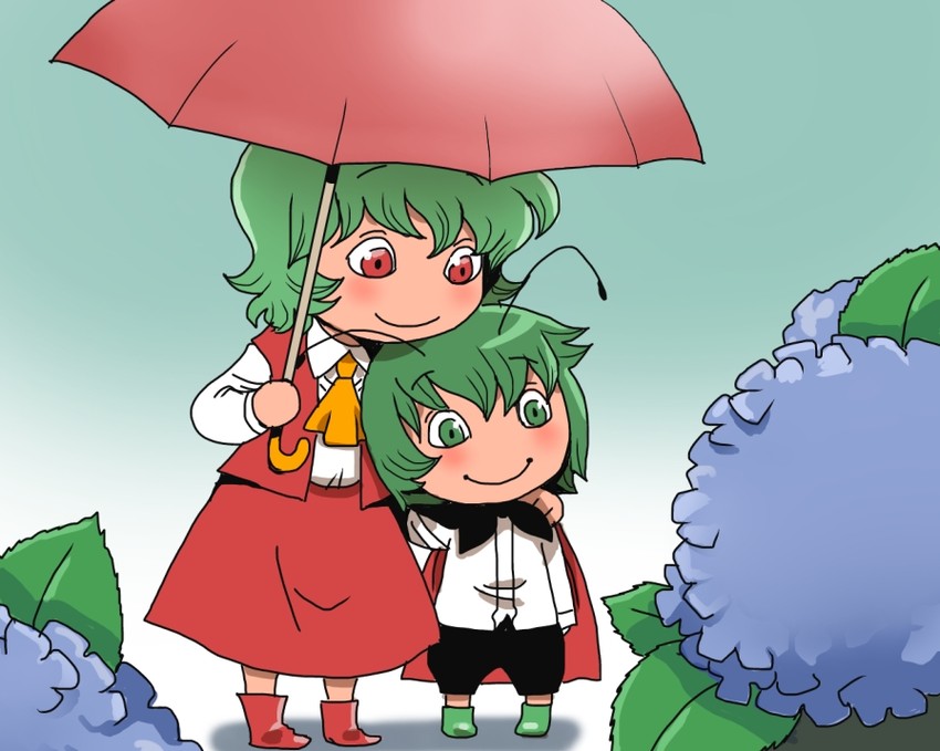 kazami yuuka and wriggle nightbug (touhou) drawn by onikobe_rin