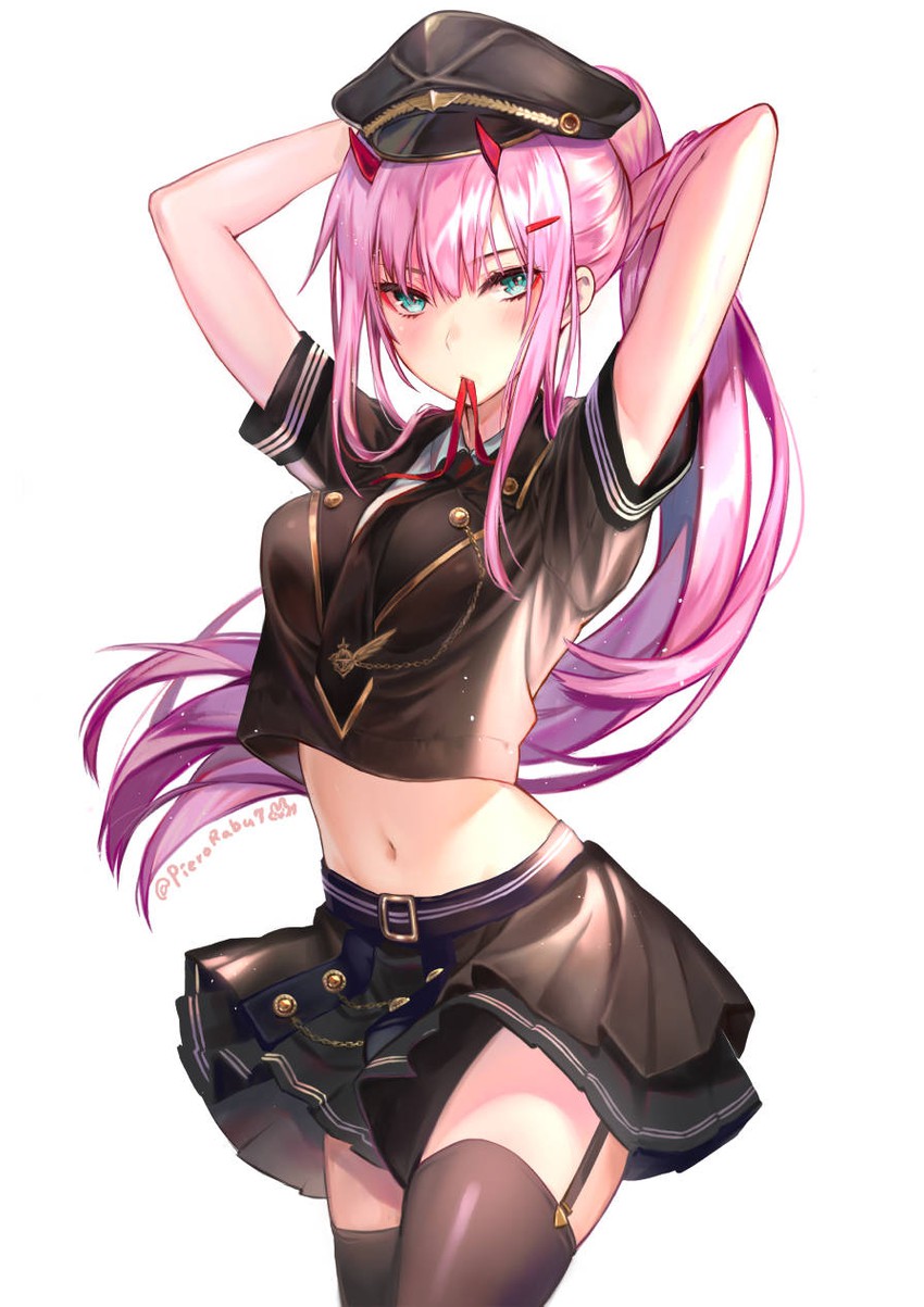 zero two (darling in the franxx) drawn by pierorabu