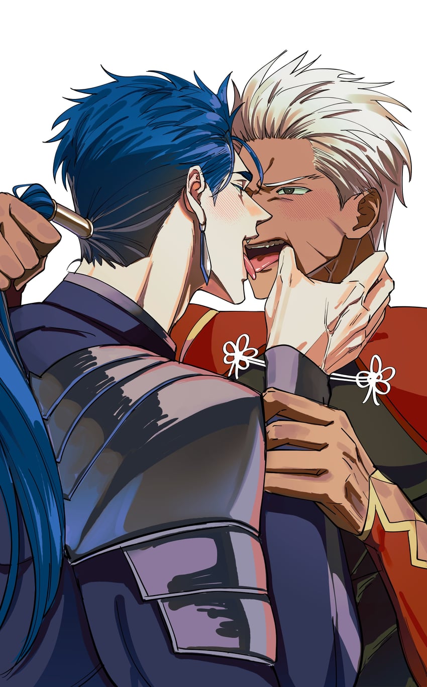 cu chulainn and archer (fate and 1 more) drawn by maysy633