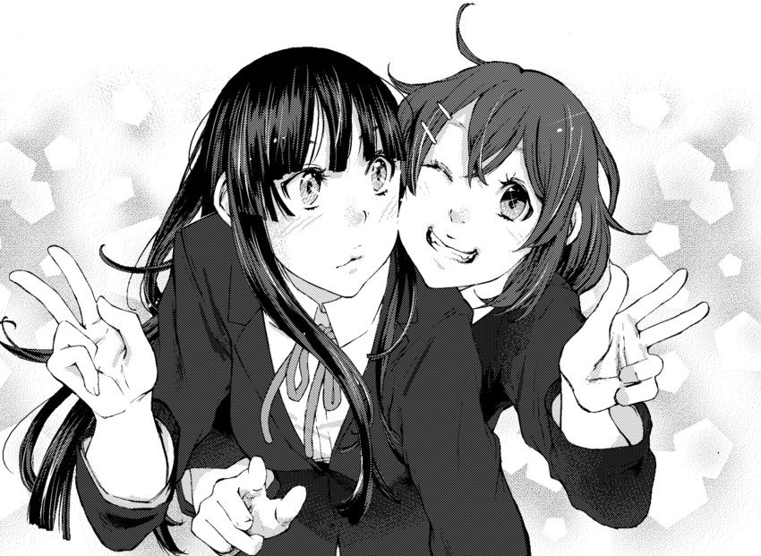 akiyama mio and hirasawa yui (k-on!) drawn by nebukuro