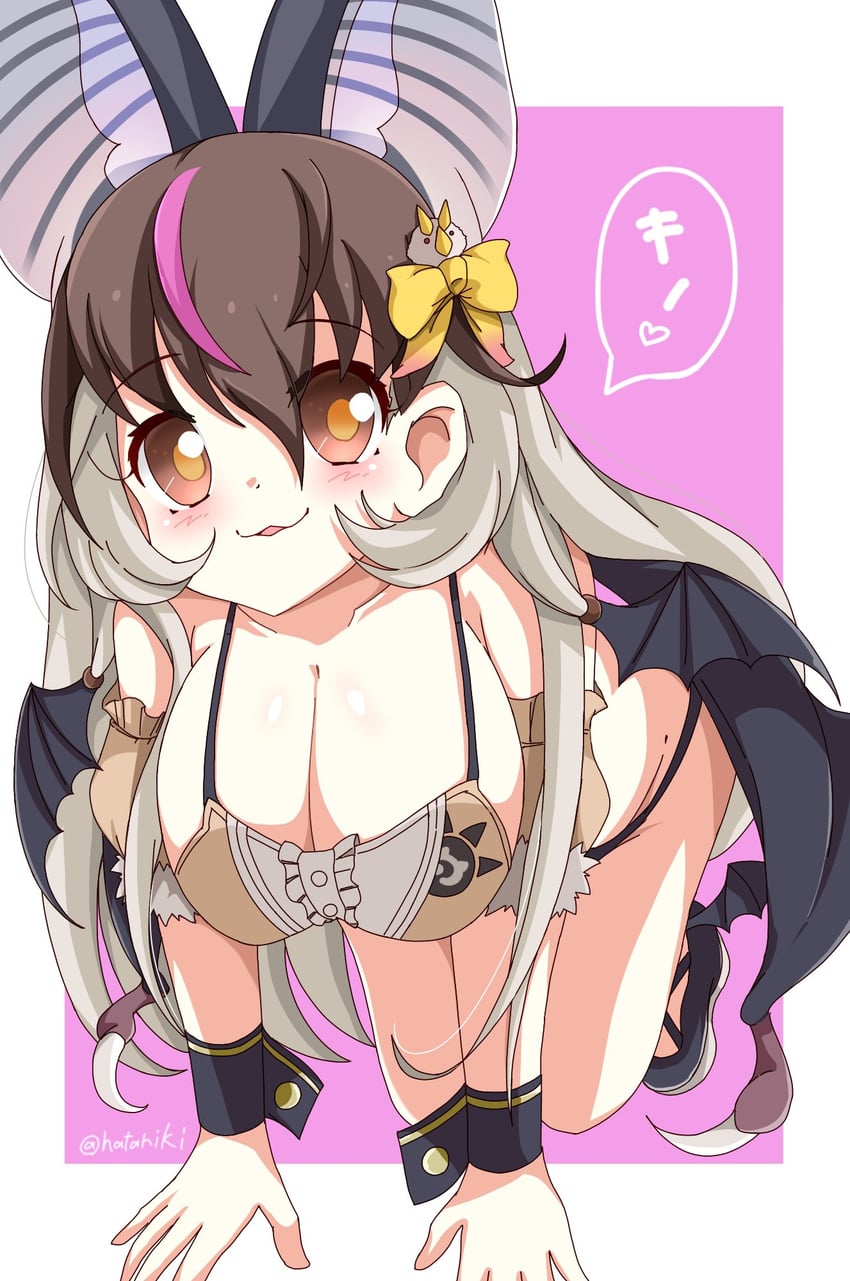 brown long-eared bat (kemono friends and 1 more) drawn by hata_(user_ehfr2334)