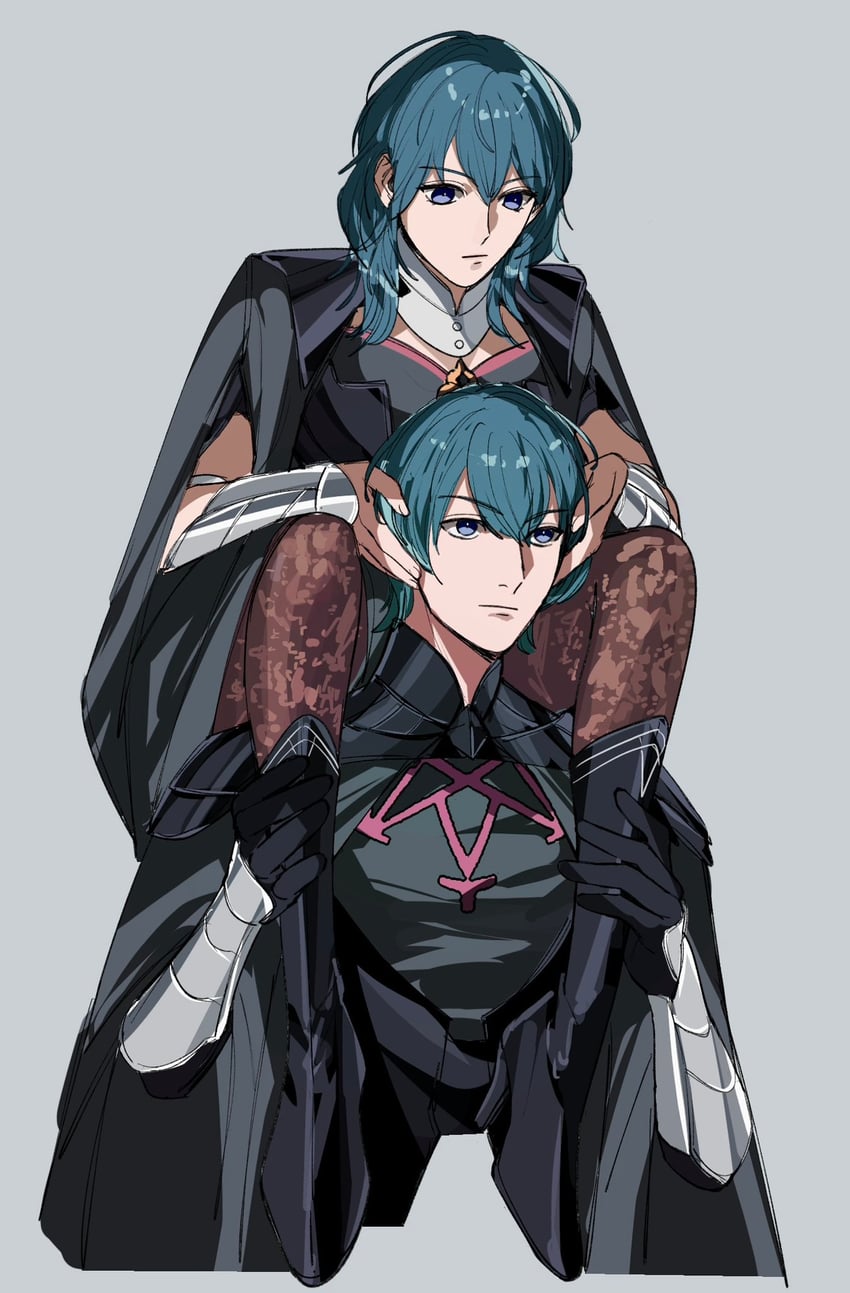 female byleth and male byleth (fire emblem and 1 more) drawn by amikoiiko