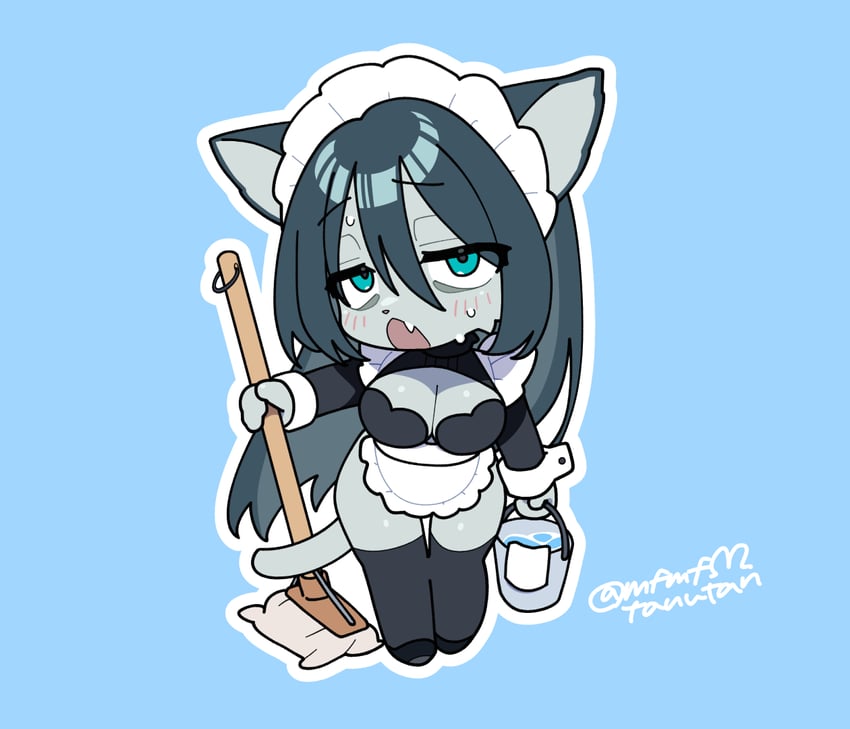 nipple-pastie maid (original) drawn by tanutan_(fur-ecoro3)