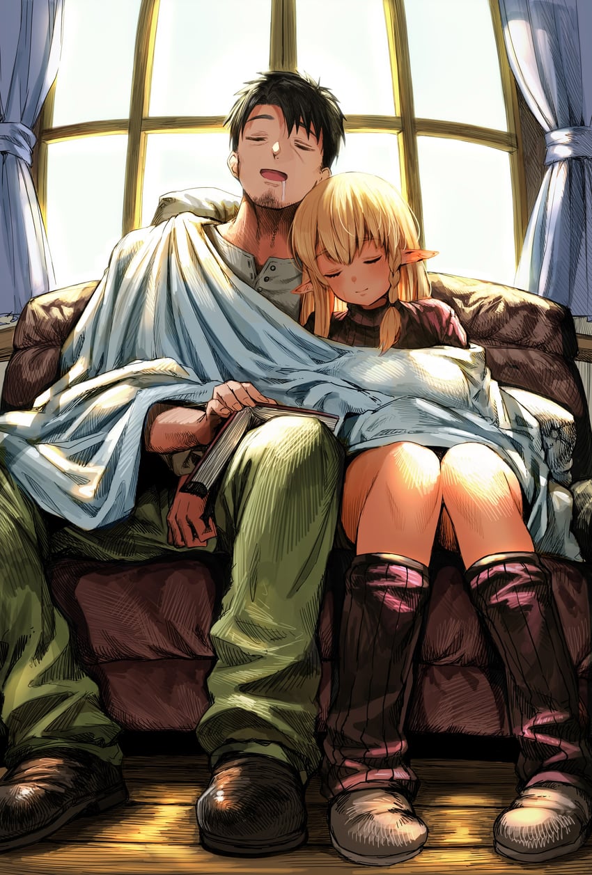 reszurre and kusuriuri-san (boroboro no elf-san wo shiawase ni suru kusuri uri-san) drawn by gibagiba