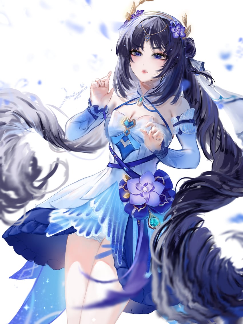 scaramouche, wanderer, and nilou (genshin impact) drawn by hikari_my_dear