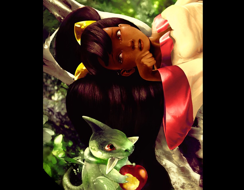 iris and axew (pokemon and 1 more) drawn by zachs