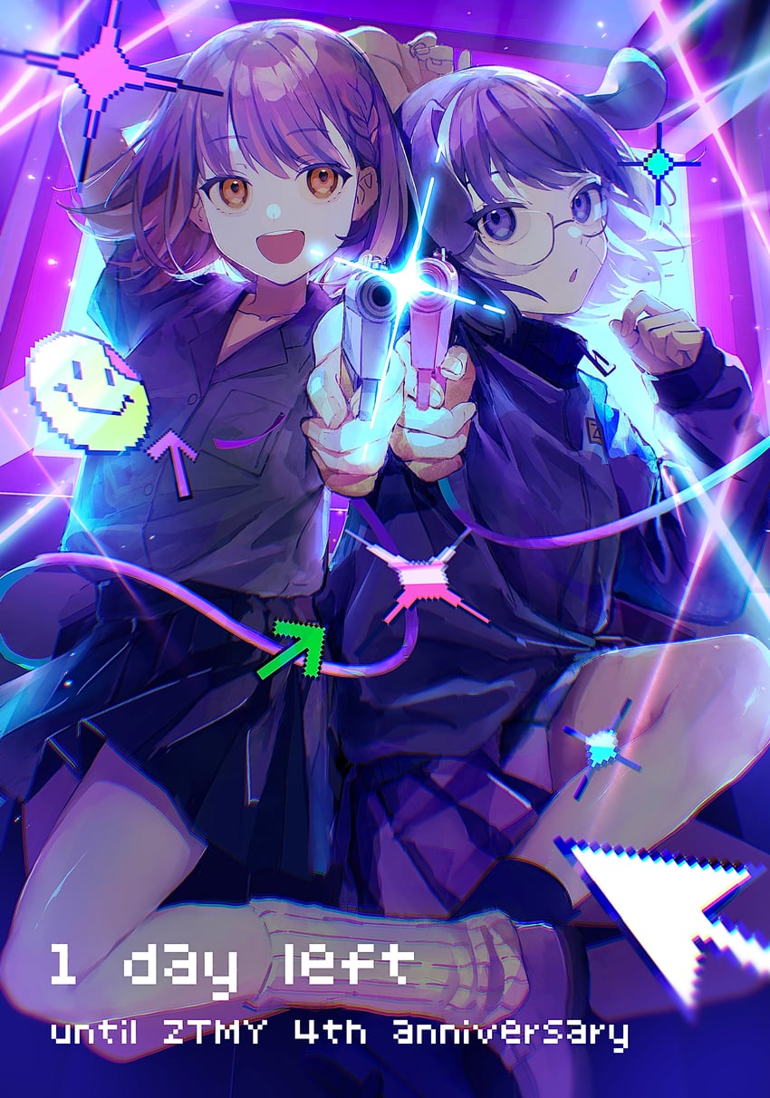 nira-chan and aca-ne (zutto mayonaka de ii no ni and 1 more) drawn by nowatari_hii