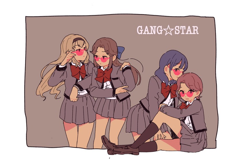 saijou claudine, tendou maya, hanayagi kaoruko, and isurugi futaba (shoujo kageki revue starlight) drawn by shirokuma_(reirako-reirako)