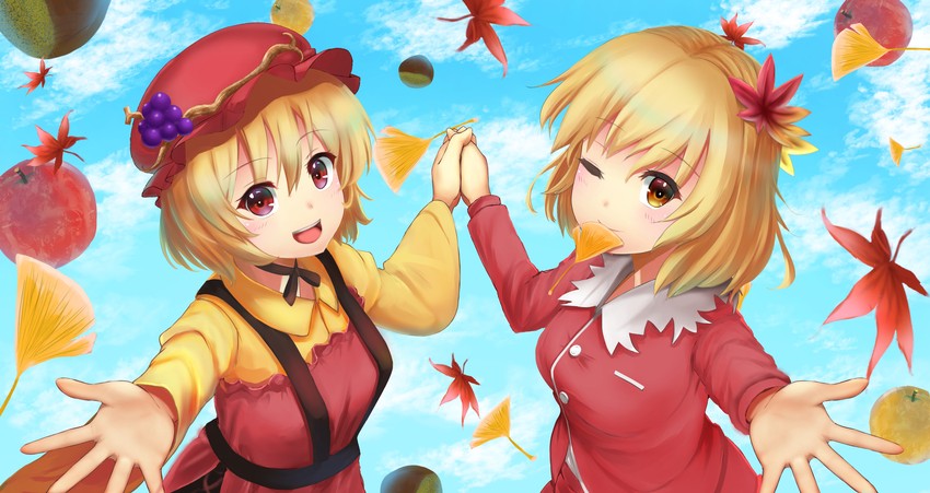 aki minoriko and aki shizuha (touhou) drawn by luke_(kyeftss)