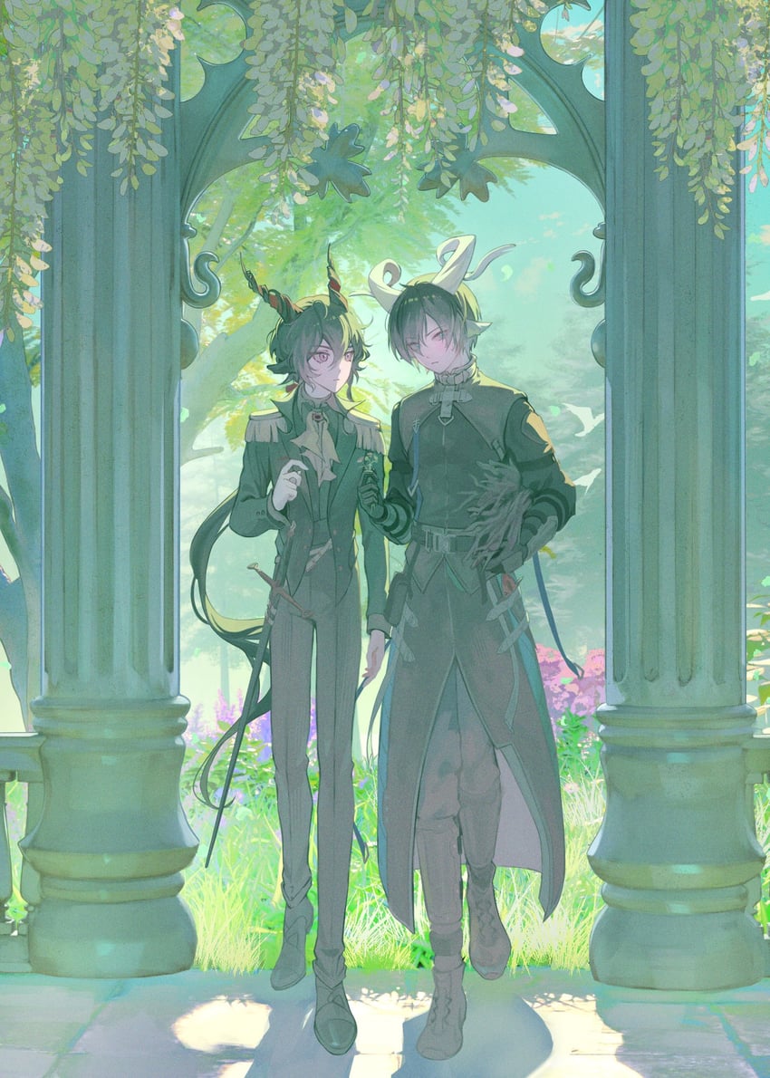 ebenholz and lessing (arknights) drawn by more_ig_nore