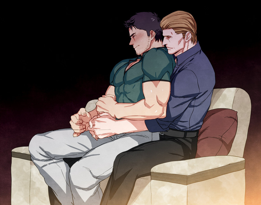 chris redfield and albert wesker (resident evil and 3 more) drawn by castella