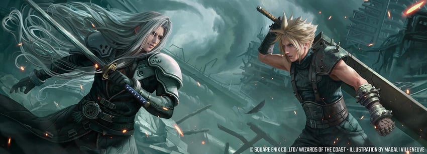 cloud strife and sephiroth (final fantasy and 3 more) drawn by magali_villeneuve