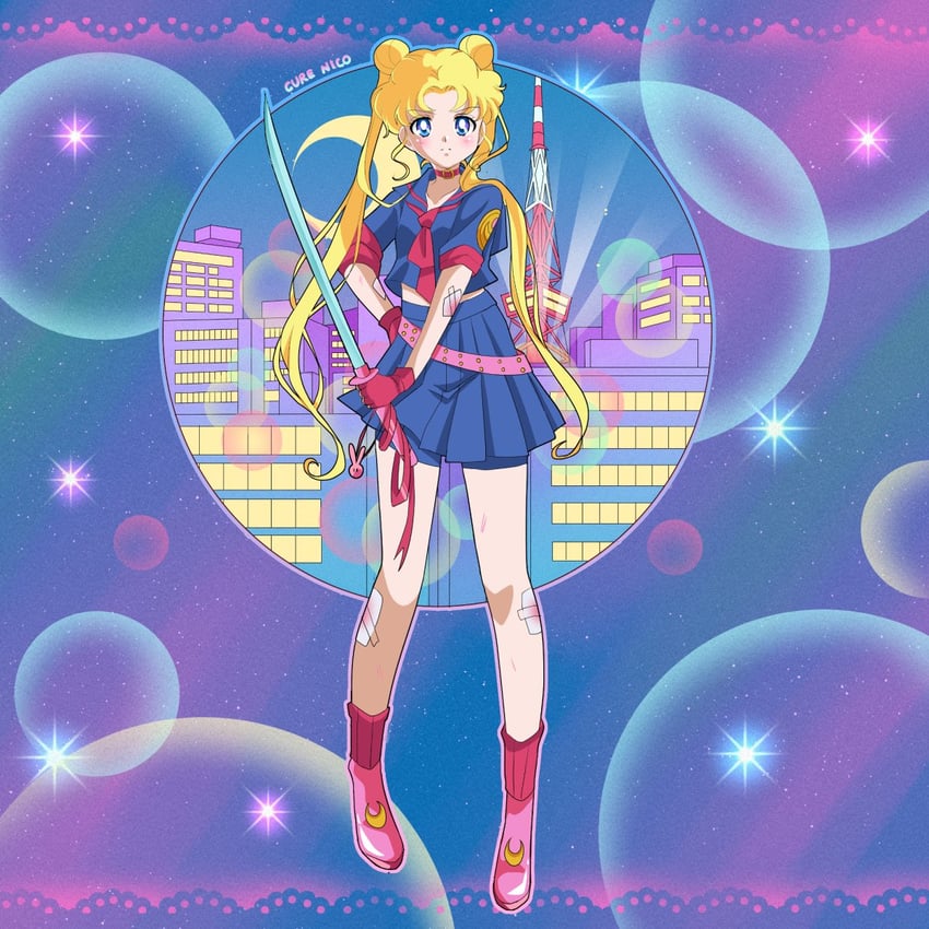 tsukino usagi and sailor moon (bishoujo senshi sailor moon) drawn by cure_nico