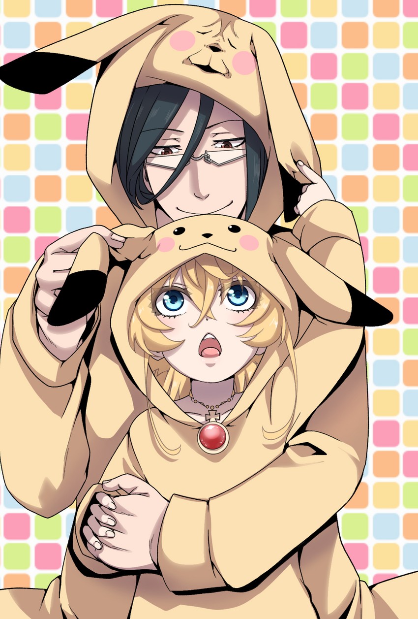 pikachu, tanya degurechaff, and erich von rerugen (pokemon and 3 more) drawn by hal_(goshujinomocha)