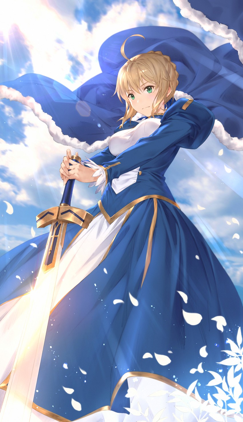 artoria pendragon and saber (fate and 2 more) drawn by yijian_ma