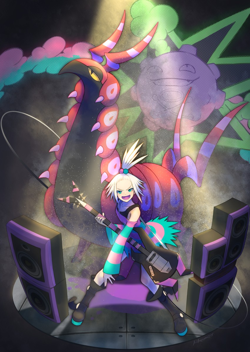 roxie, scolipede, and koffing (pokemon and 1 more) drawn by kikuyoshi_(tracco)