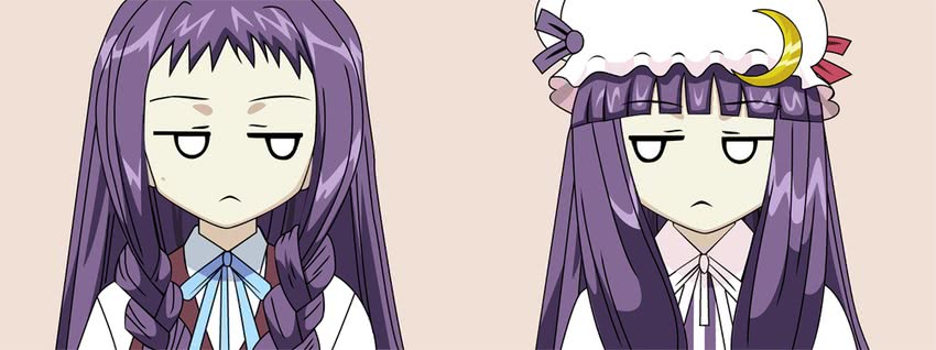 patchouli knowledge and ayase yue (touhou and 1 more)