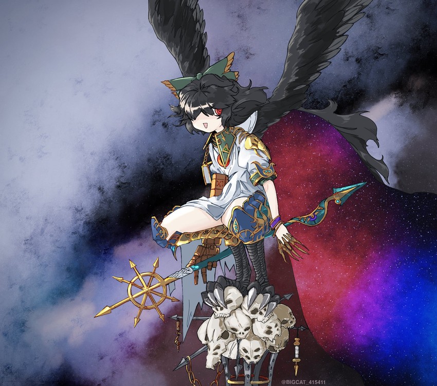 reiuji utsuho, tzeentch, and lord of change (touhou and 1 more) drawn by bigcat_114514