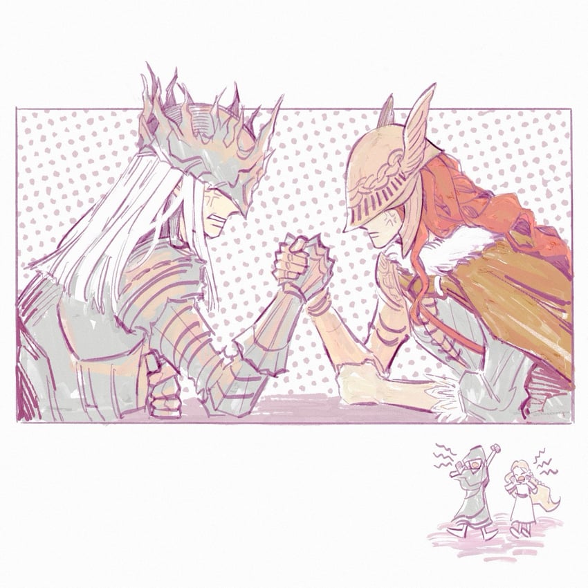 malenia blade of miquella, miquella, lothric, and lorian (elden ring and 2 more) drawn by zoe0701