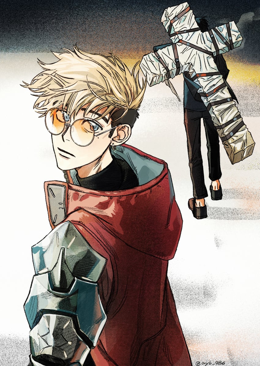 vash the stampede and nicholas d. wolfwood (trigun and 1 more) drawn by ayb_986