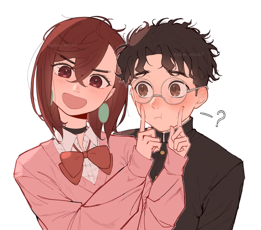 ayase momo and takakura ken (dandadan) drawn by glamoro_27