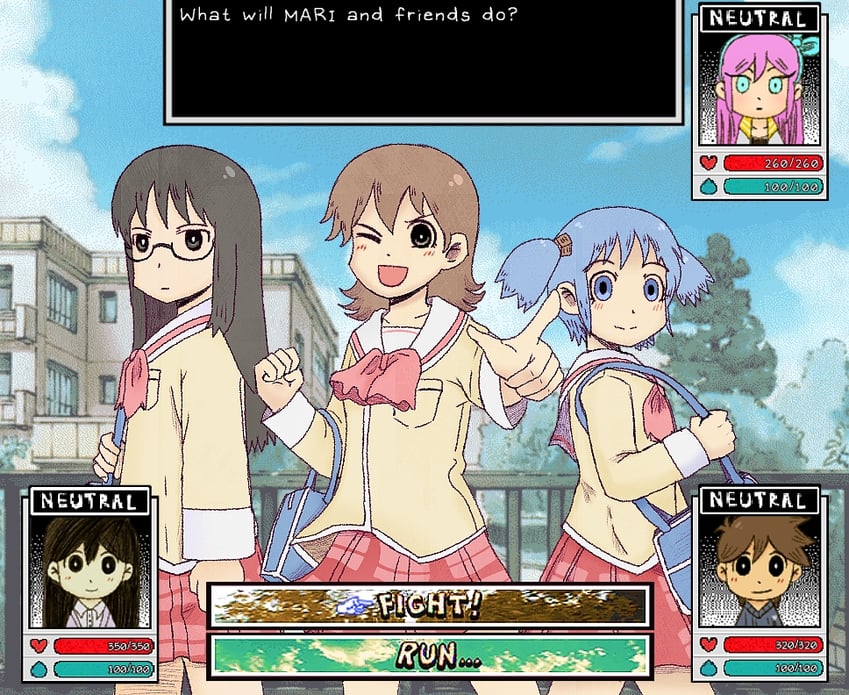 aubrey, mari, hero, naganohara mio, aioi yuuko, and 1 more (omori and 1 more) drawn by ratqng