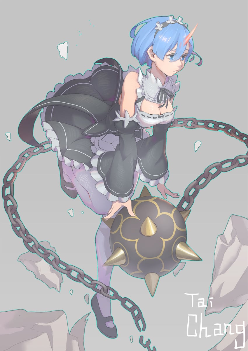 rem (re:zero kara hajimeru isekai seikatsu) drawn by tai.tan.chang