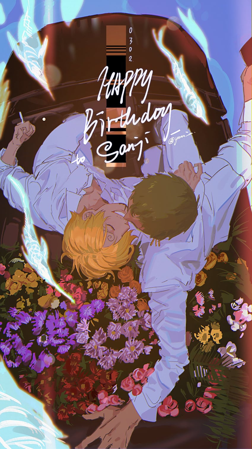 roronoa zoro and sanji (one piece) drawn by ynnn_m