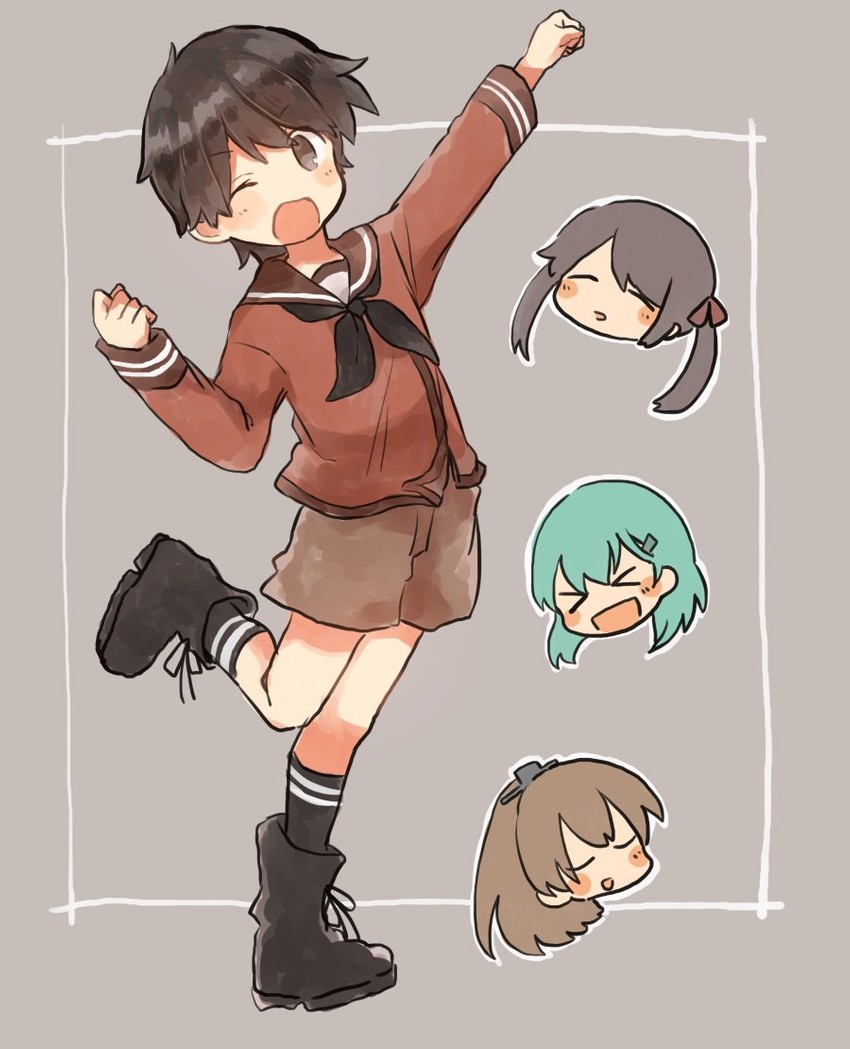 suzuya, kumano, mogami, and mikuma (kantai collection) drawn by ina_(1813576)