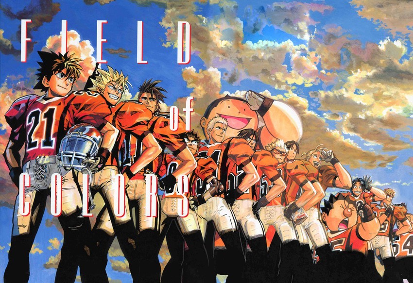 kobayakawa sena, hiruma youichi, raimon tarou, kurita ryokan, juumonji kazuki, and 9 more (eyeshield 21) drawn by murata_yuusuke