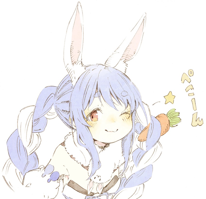 usada pekora and don-chan (hololive) drawn by abara_heiki