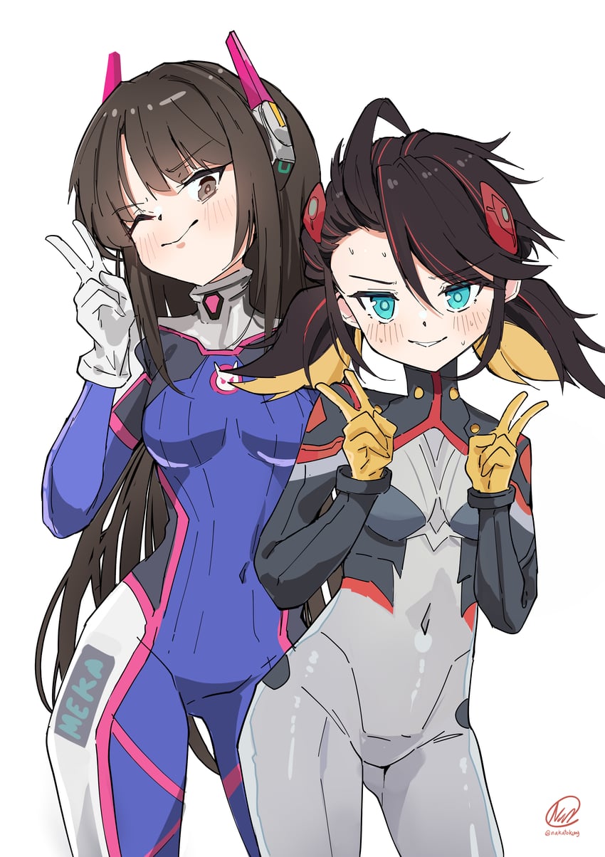 d.va and peni parker (marvel and 3 more) drawn by nakatokung
