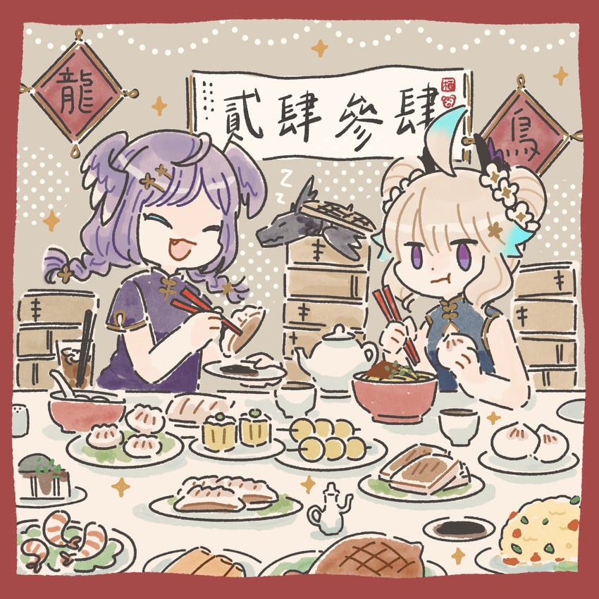 selen tatsuki, enna alouette, and ember (nijisanji and 1 more) drawn by aliceshiroi