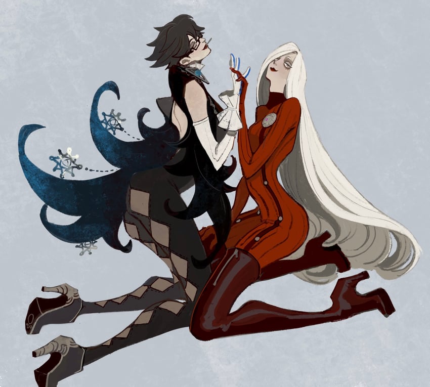 bayonetta and jeanne (bayonetta and 1 more) drawn by hkch_mch