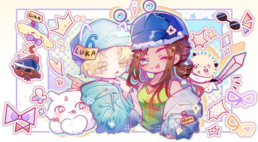 luka, hyuna, anoko, and rakko (alien stage and 1 more) drawn by yingjing_da_mao_fu