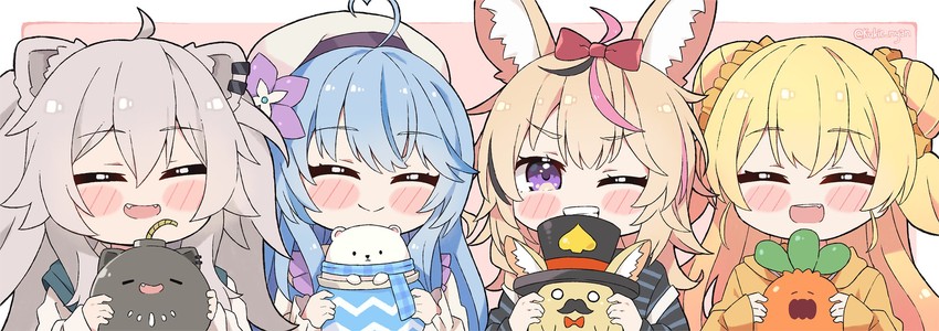 yukihana lamy, shishiro botan, omaru polka, momosuzu nene, ssrb, and 3 more (hololive) drawn by kukie-nyan