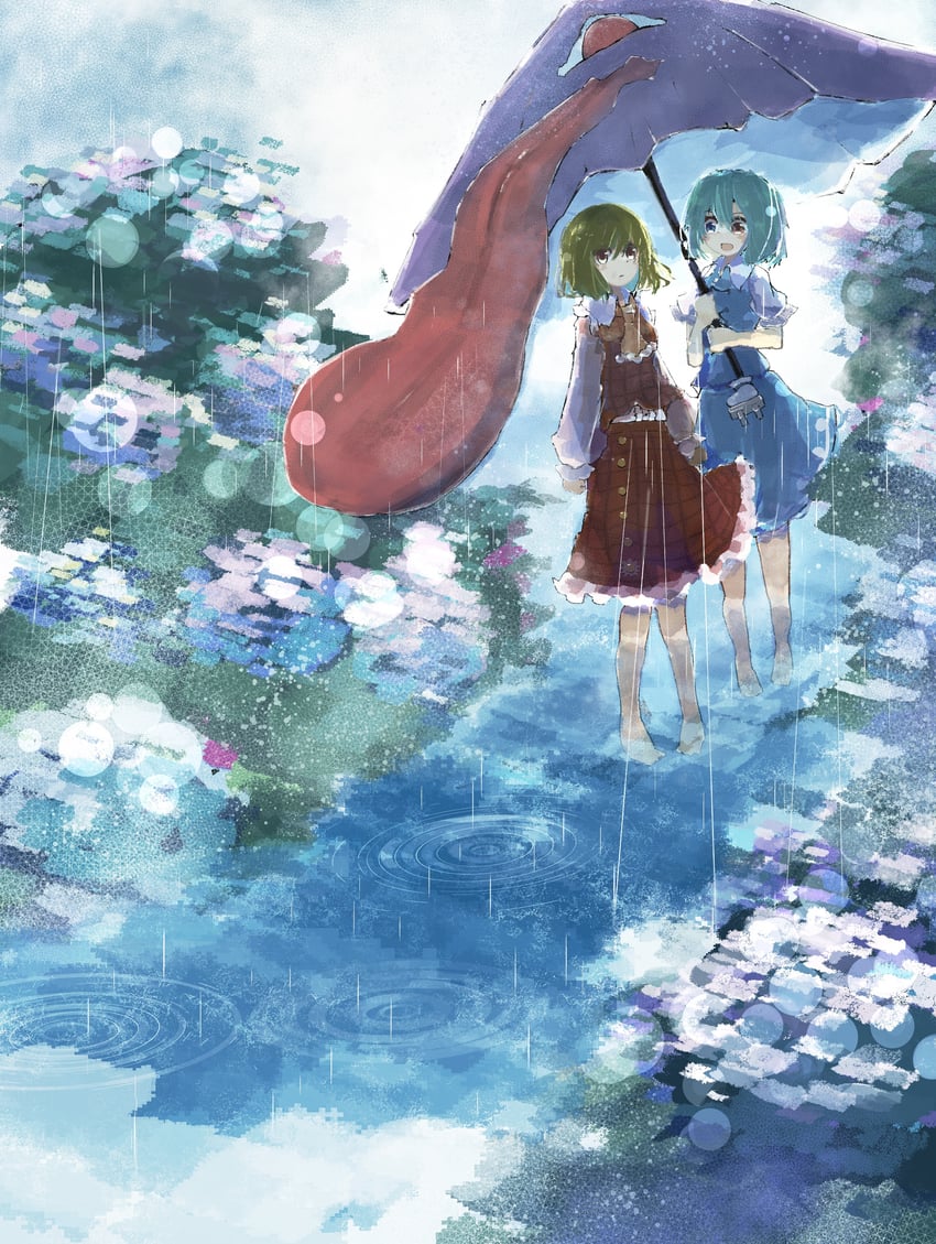 kazami yuuka and tatara kogasa (touhou) drawn by liangming_toho