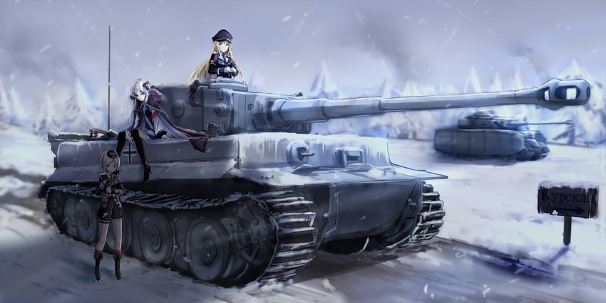mp40, kar98k, and stg44 (girls' frontline) drawn by mag_(mag42)