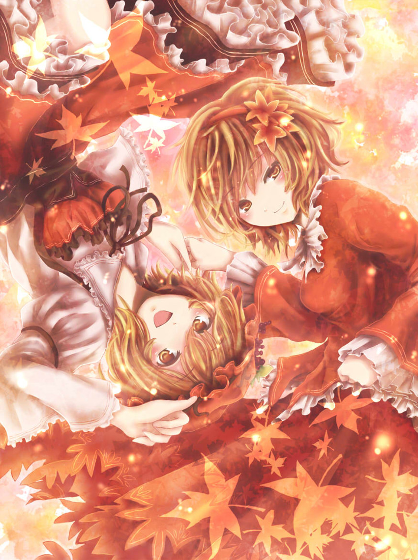 aki minoriko and aki shizuha (touhou) drawn by fuyuto_(ihara_128)