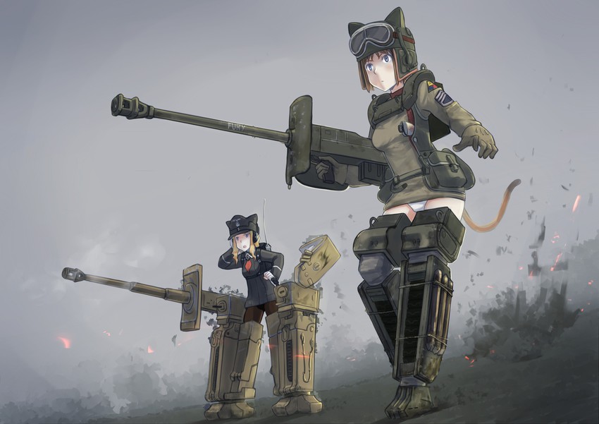 tiger i and m4 sherman (original and 2 more) drawn by erica_(naze1940)