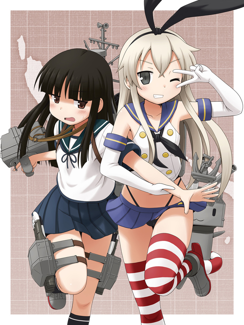 shimakaze, rensouhou-chan, and hatsuyuki (kantai collection) drawn by haruna_mao