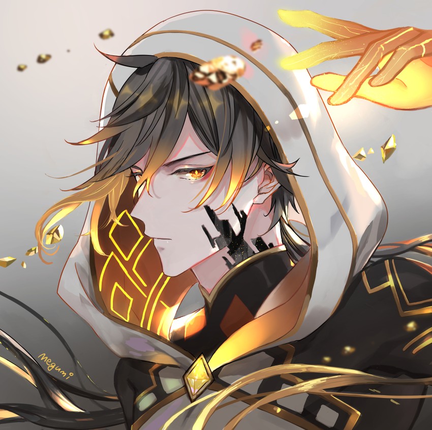 zhongli (genshin impact) drawn by hizuki24