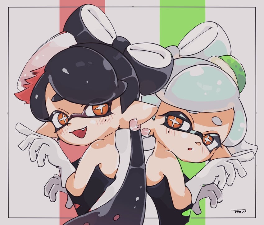 callie and marie (splatoon and 1 more) drawn by moyu_u0