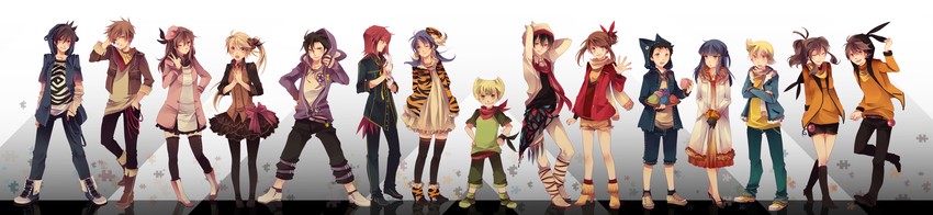 dawn, may, hilda, red, ethan, and 10 more (pokemon and 1 more) drawn by jikei