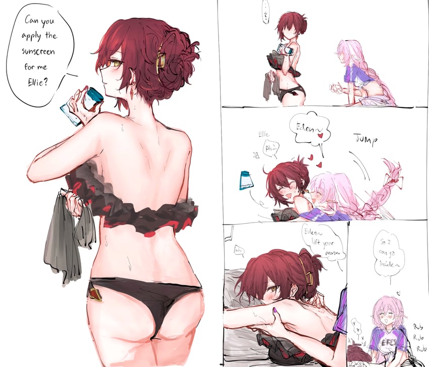 elysia and eden (honkai and 1 more) drawn by hsjejnx