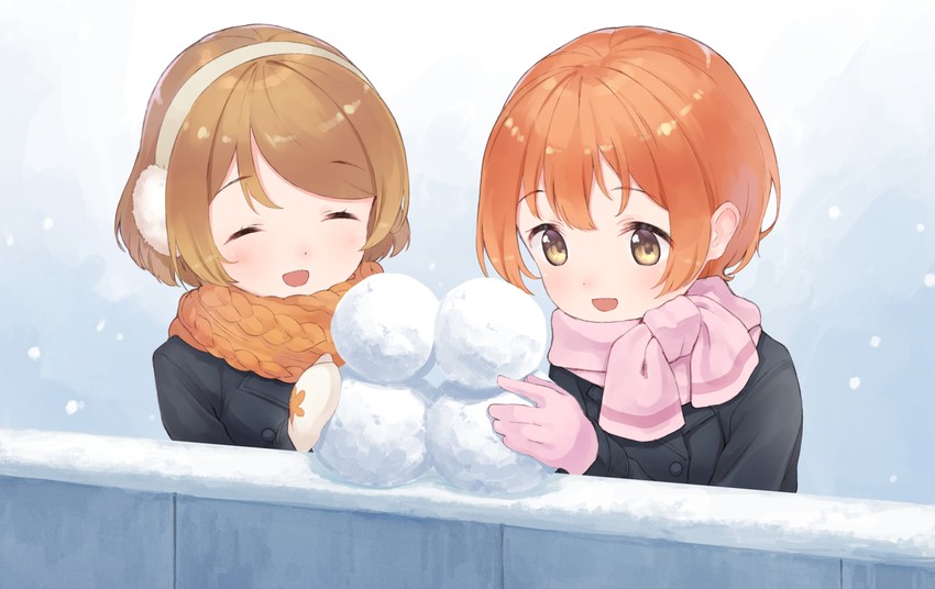 hoshizora rin and koizumi hanayo (love live! and 1 more) drawn by eichisu
