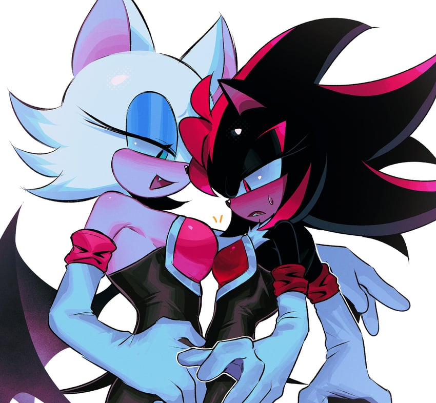 shadow the hedgehog and rouge the bat (sonic) drawn by sa1k_a