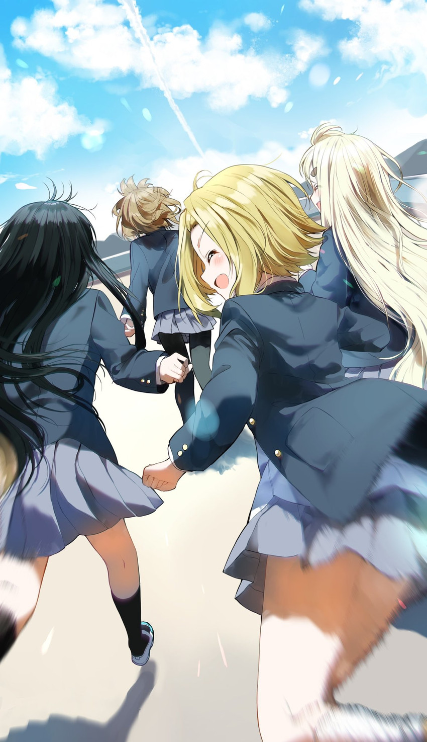 akiyama mio, hirasawa yui, tainaka ritsu, and kotobuki tsumugi (k-on!) drawn by pentagon_(railgun_ky1206)