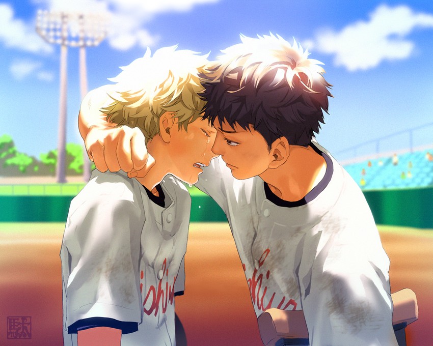 mihashi ren and abe takaya (ookiku furikabutte) drawn by da_kata