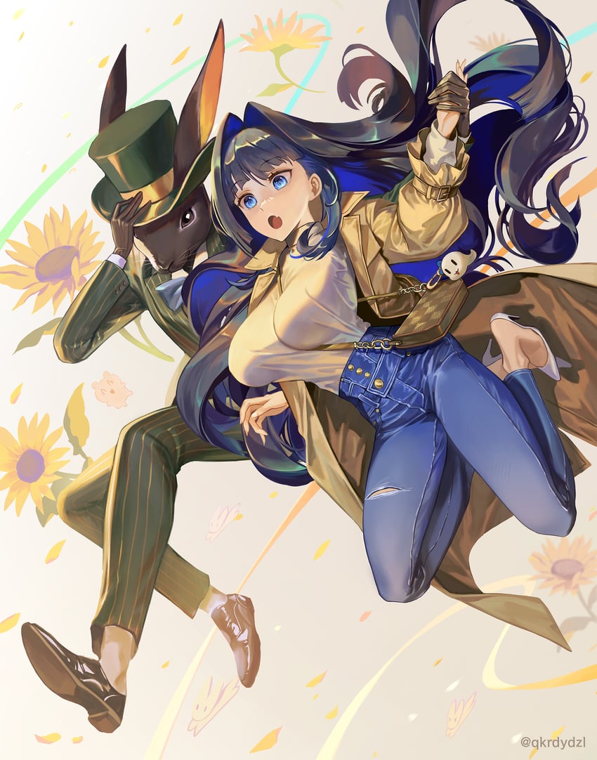 ouro kronii and boros (hololive and 1 more) drawn by santafe99